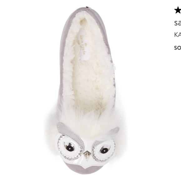 kate spade samantha owl slippers size 6 nwt - Picture 2 of 7